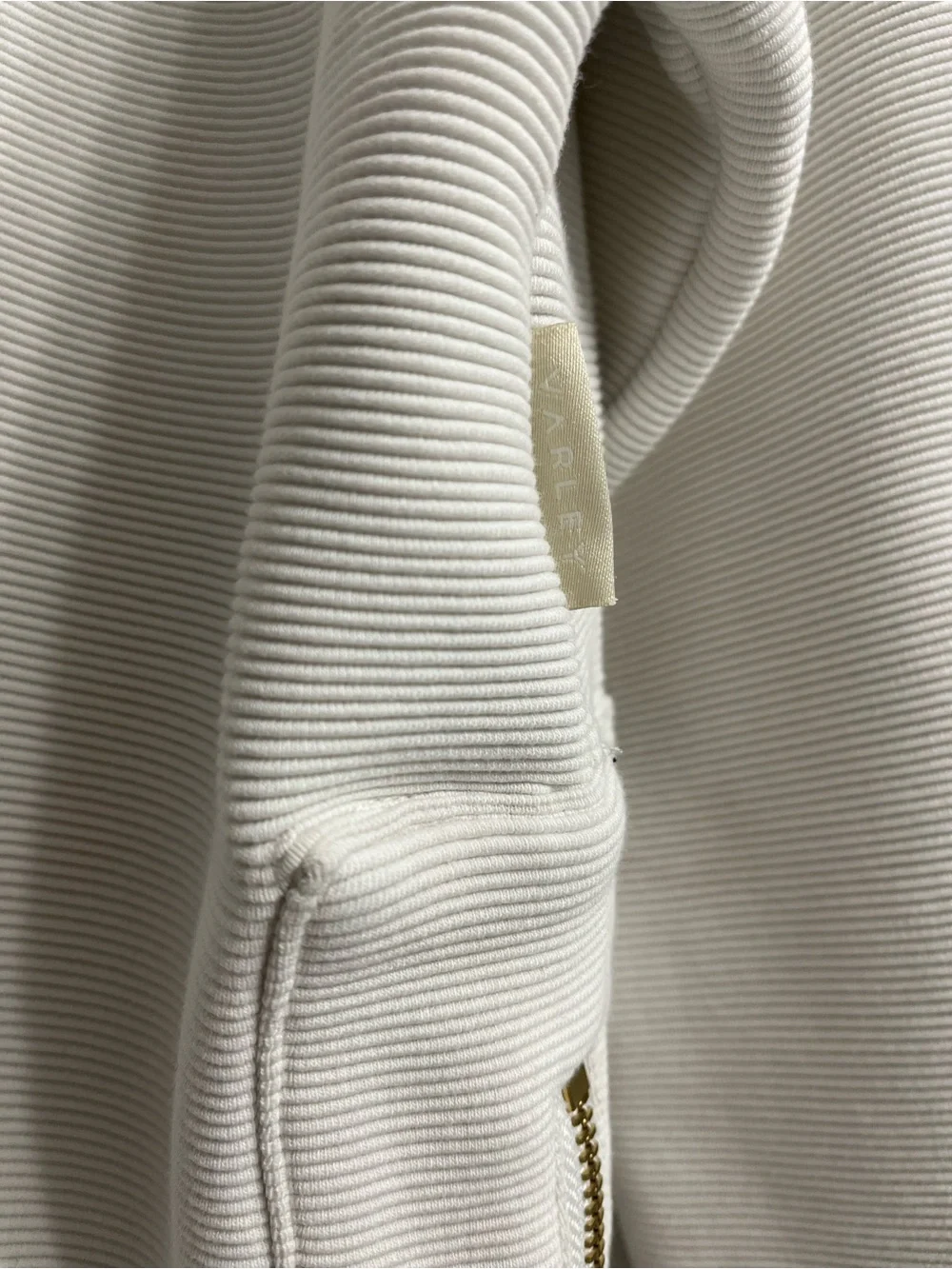 ✨ Varley Mae Boyfriend Ottoman Rib Sweatshirt Egret S ✨